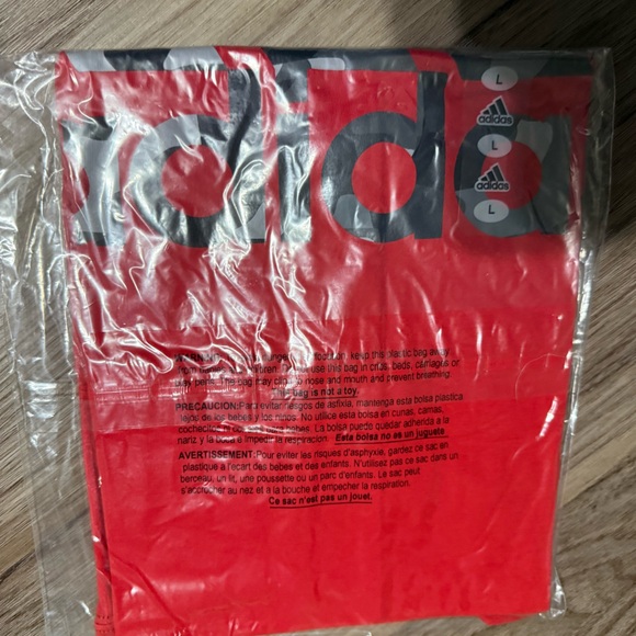 NWT- Adidas Vivid Red Boys' Tee - Picture 5 of 8